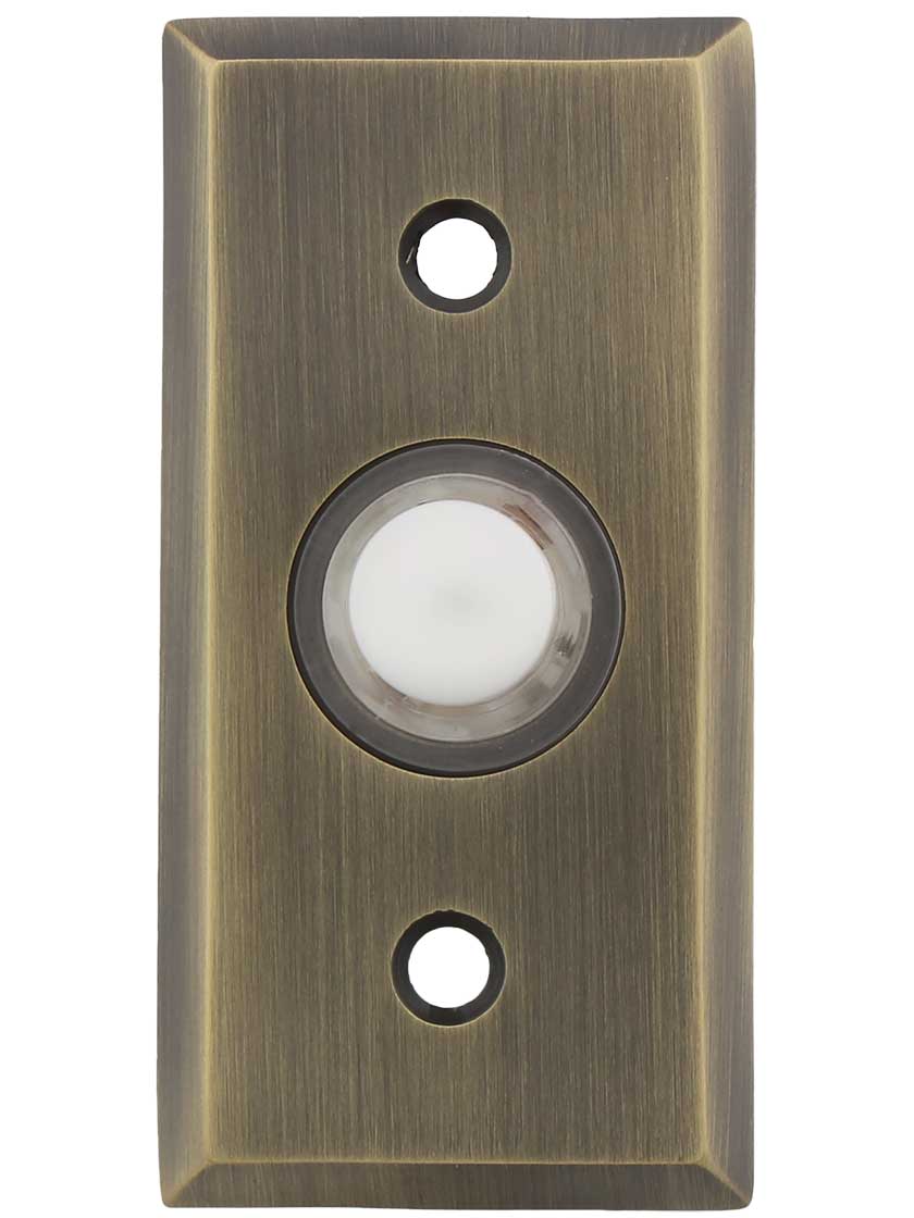 SolidBrass Rectangular Doorbell Button House of Antique Hardware